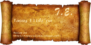 Tassy Eliána névjegykártya